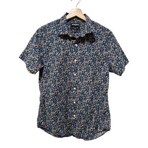 Bonobos Mens Button Up Shirt Sz M Floral Print Stretch Slim Fit Short Sleeve